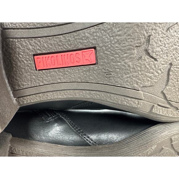 Pikolinos Malaga Boots Womens 9-9.5 EU40 Black Leather Side Zip Block Heel - Picture 9 of 11